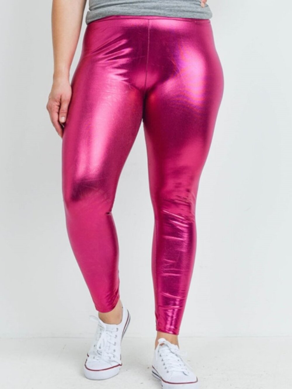 C&K “Boogie Tights” Metallic Pink Leggings